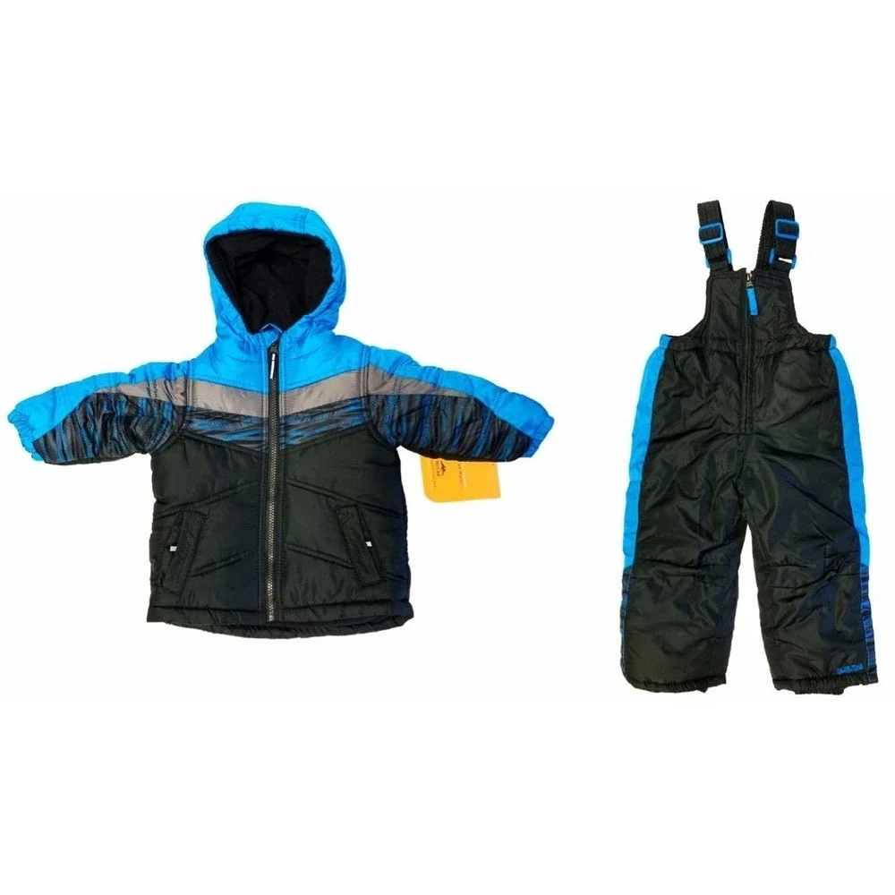 NWT Pacific Trail 18 Months Blue 2 Piece Winter Snow Suit Jacket Coat w Bibs